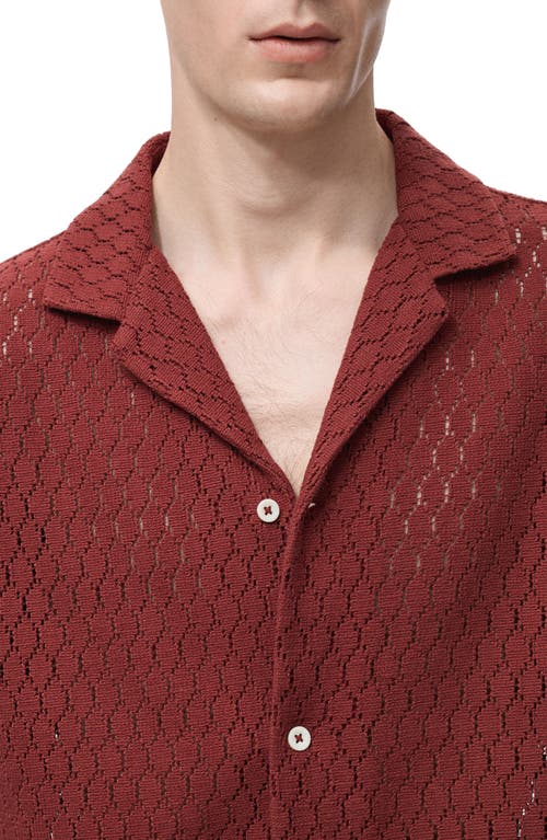 Mango Open Stitch Knit Shirt In Red