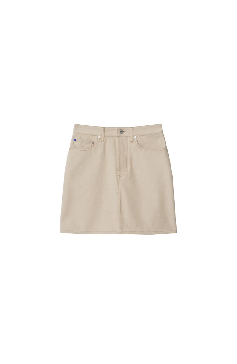 Burberry EKD Denim Mini Skirt, Alternate, color, Rubble
