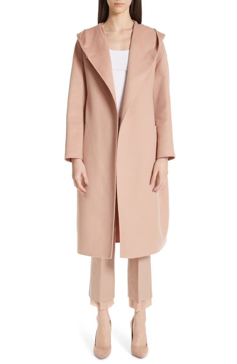 Max Mara Pucci Hooded Double Face Camel Hair Coat, Main, color, 