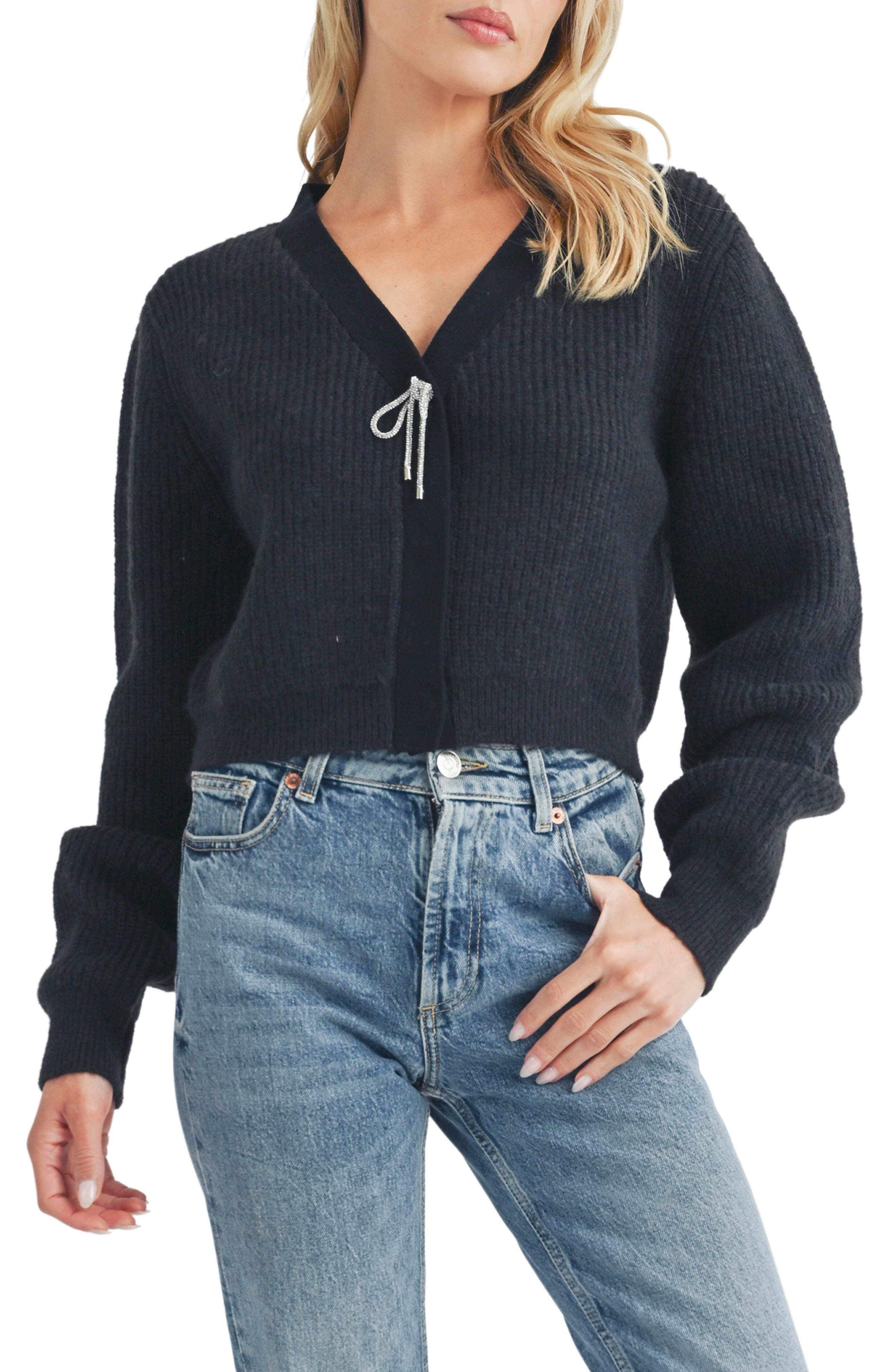 Lush Bow Embellished Cardigan