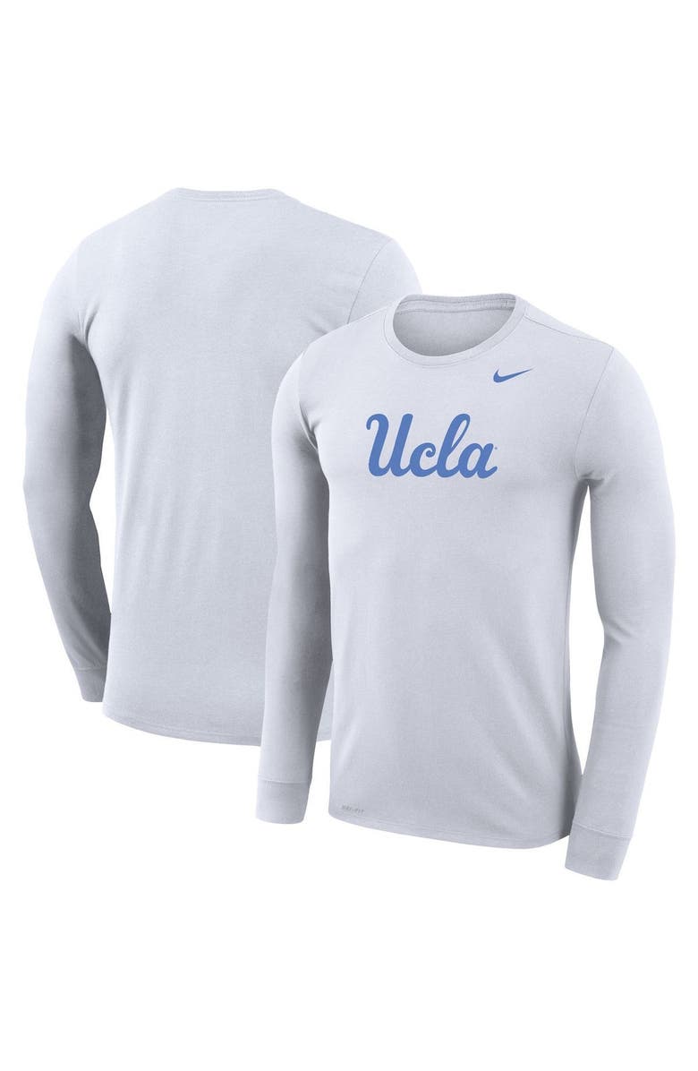 Nike Men's Nike White UCLA Bruins Legend Wordmark Performance Long Sleeve T-Shirt, Alternate, color, 
