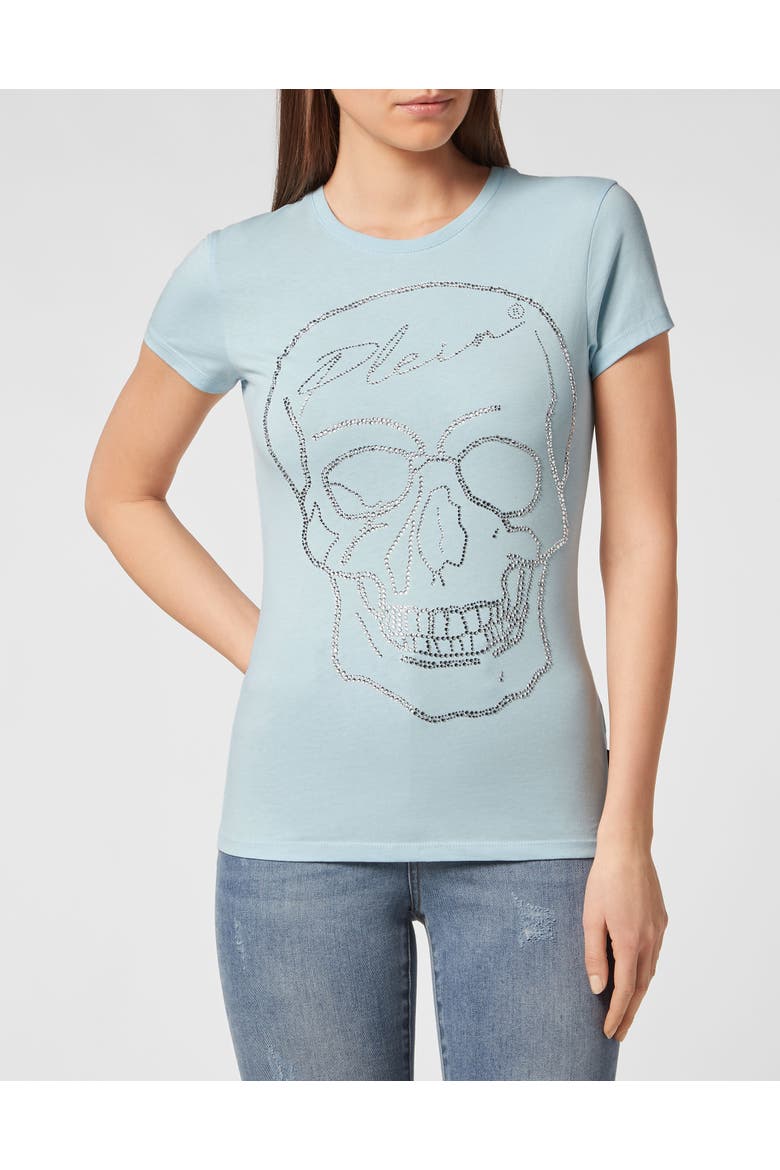 T-Shirt Round Neck Women, Main, color, lightblue