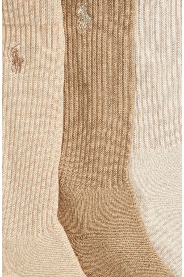 3-Pack Crew Socks, Alternate, color, TAUPE/ OYSTER/ BEIGE