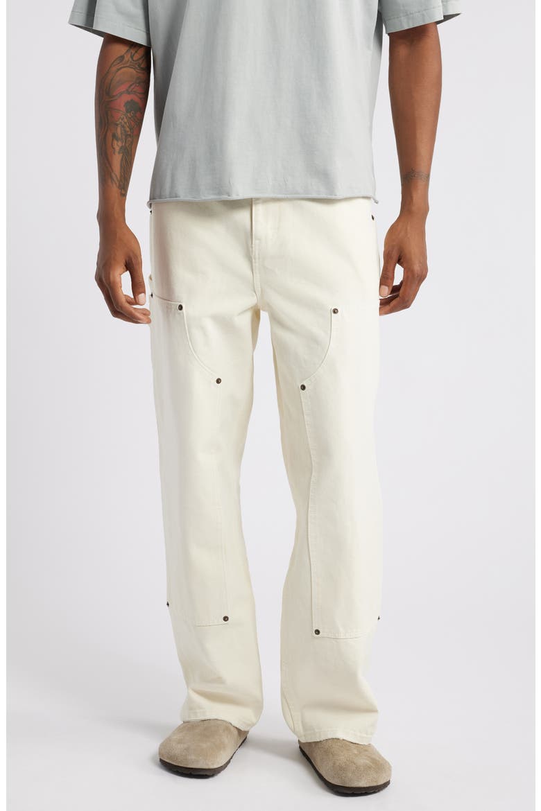Relaxed Fit Denim Carpenter Pants, Main, color, PARCHMENT