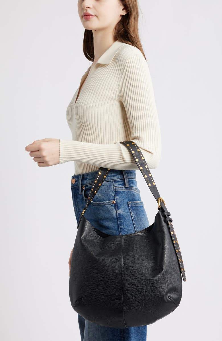 Rebecca Minkoff Naomi Leather Hobo Bag, Alternate, color, Black