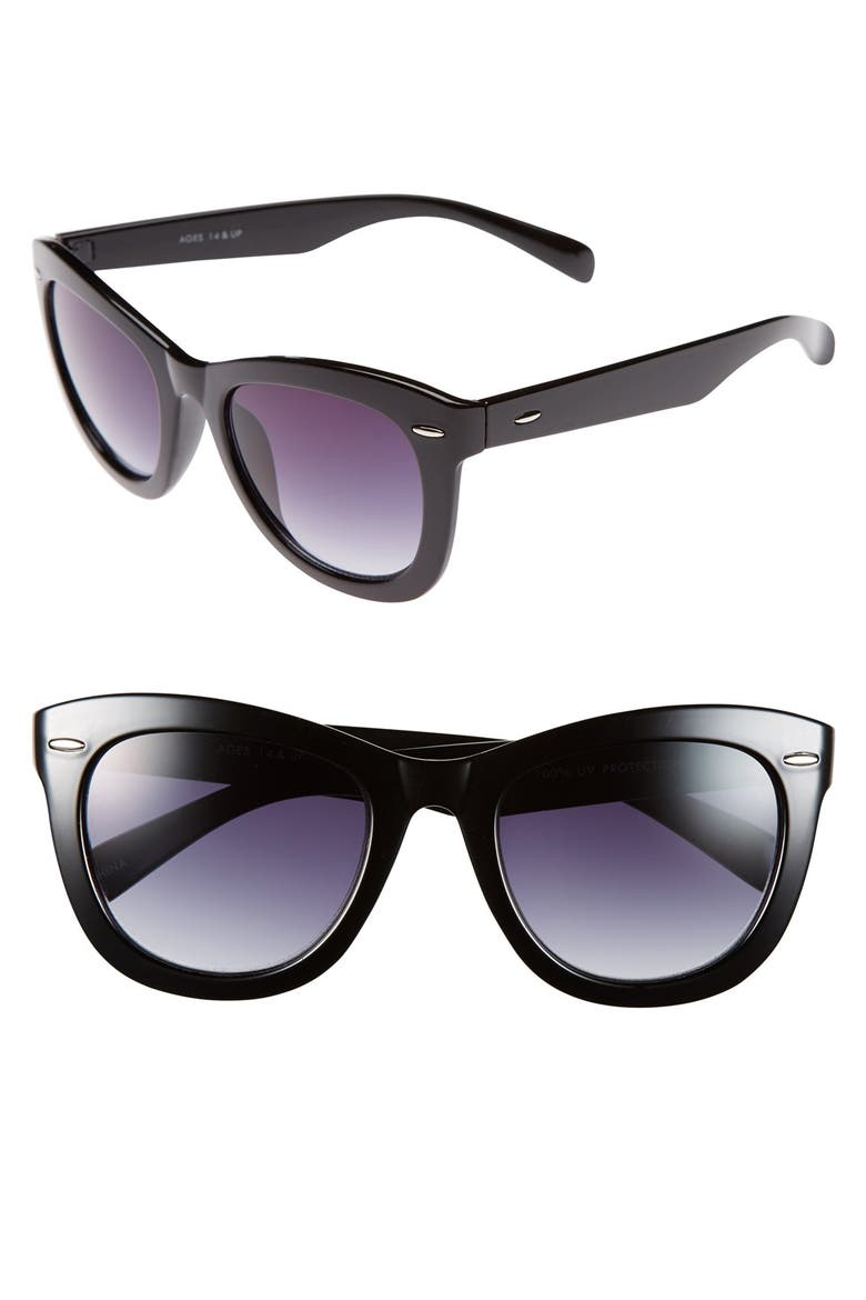 Fantas Eyes Tortoise Shell Cat Eye 52mm Sunglasses, Main, color, BLACK