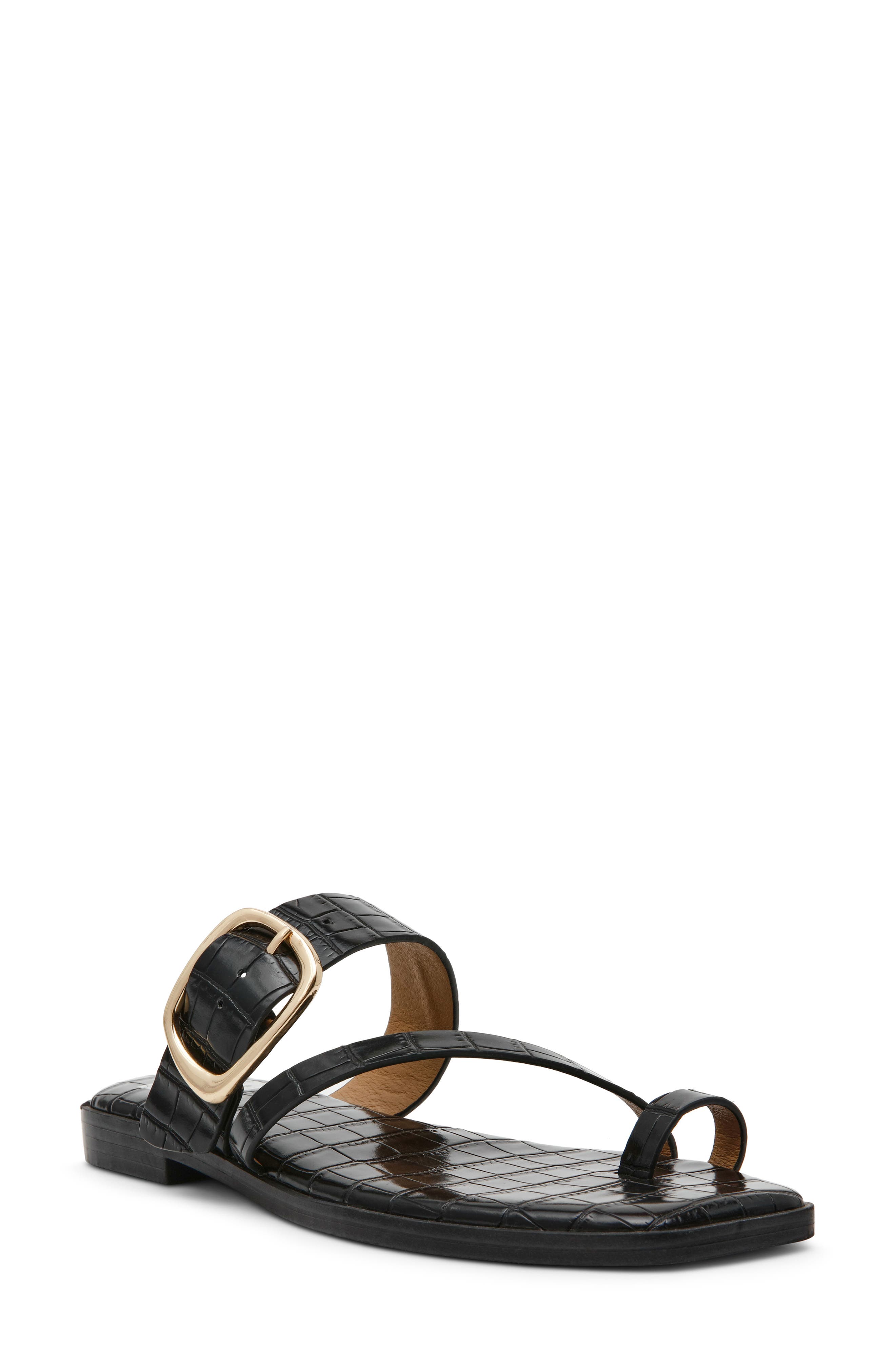 DV by Dolce Vita Makai Toe Loop Buckle Sandal, Main, color, Black