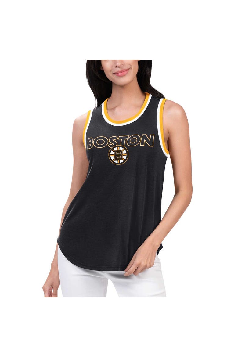 Women's G-III 4Her by Carl Banks Black Boston Bruins Strategy Tank Top, Main, color, Black