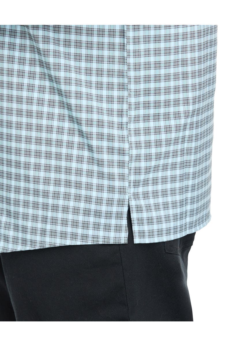 Synrgy by DXL Big & Tall Plaid Microfiber Sport Shirt V2, Alternate, color, Blue