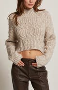 CRESCENT Mock Neck Cropped Sweater