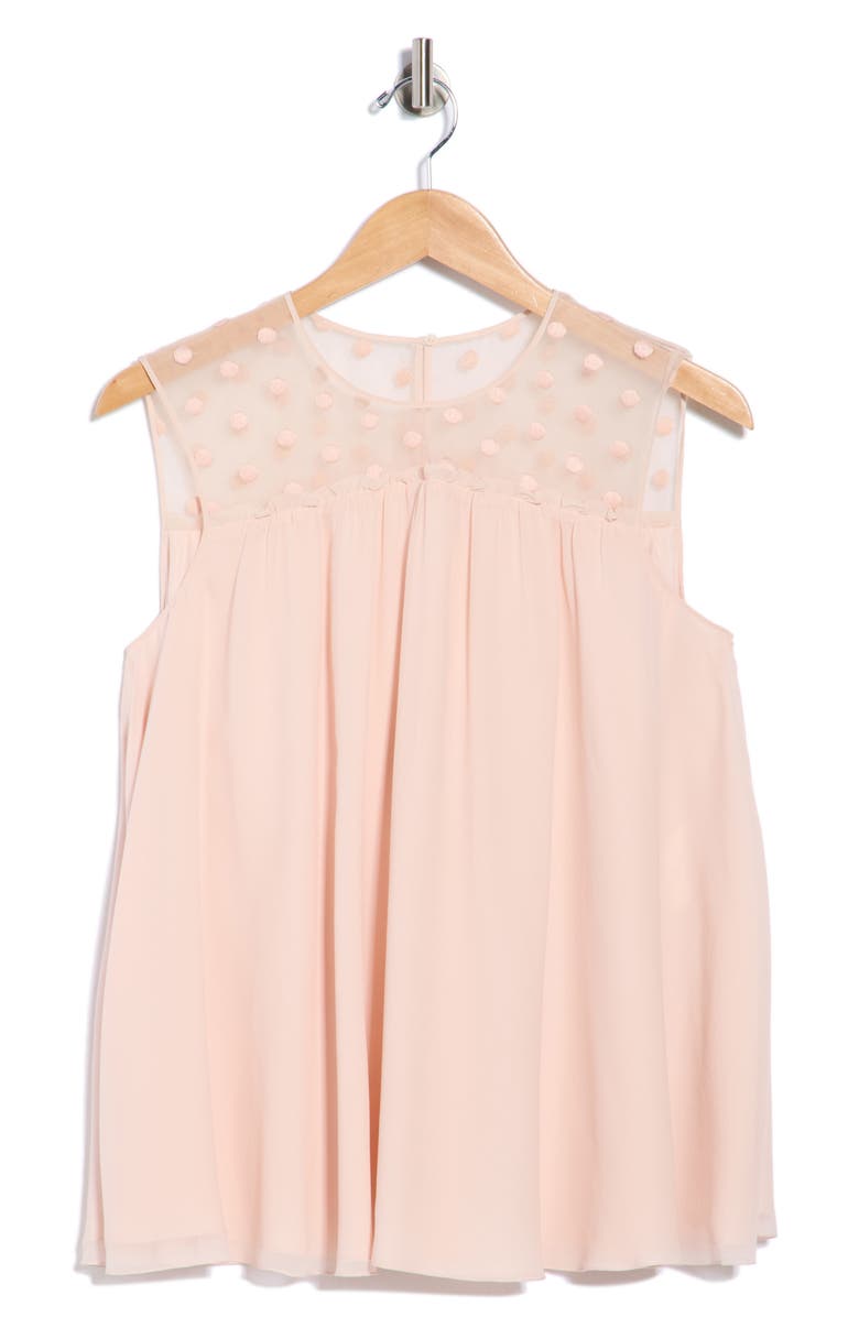 Longchamp Dot Mesh Yoke Tank, Alternate, color, Petal