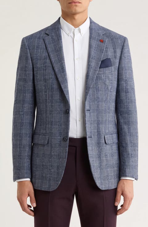 Plaid Linen & Cotton Blazer