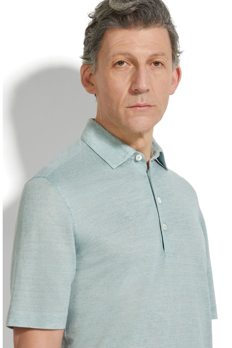 Linen Polo, Alternate, color, BRIGHT BLUE