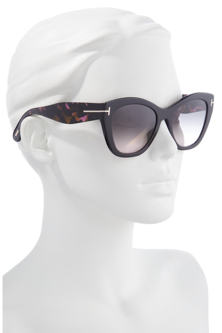 Cara 56mm Square Sunglasses, Alternate, color, BLACK/OTHER / GRADIENT SMOKE