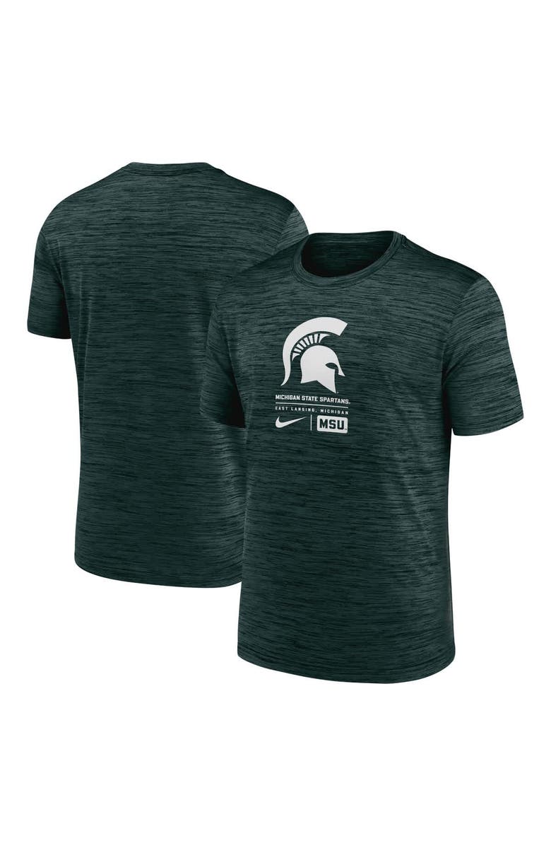 Nike Men's Nike Green Michigan State Spartans Campus Center Block Velocity Performance T-Shirt, Main, color, Green