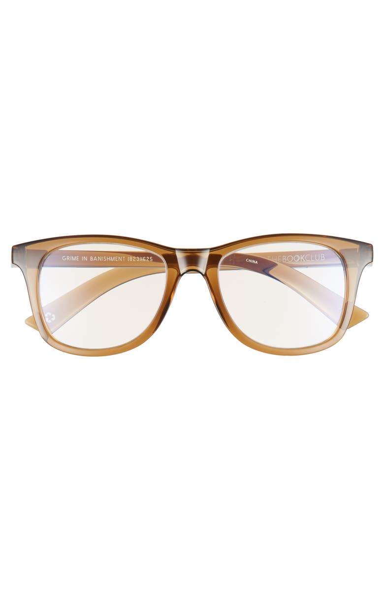 The Book Club Grime in Banishment 52mm Blue Light Blocking Reading Glasses, Alternate, color, Cola