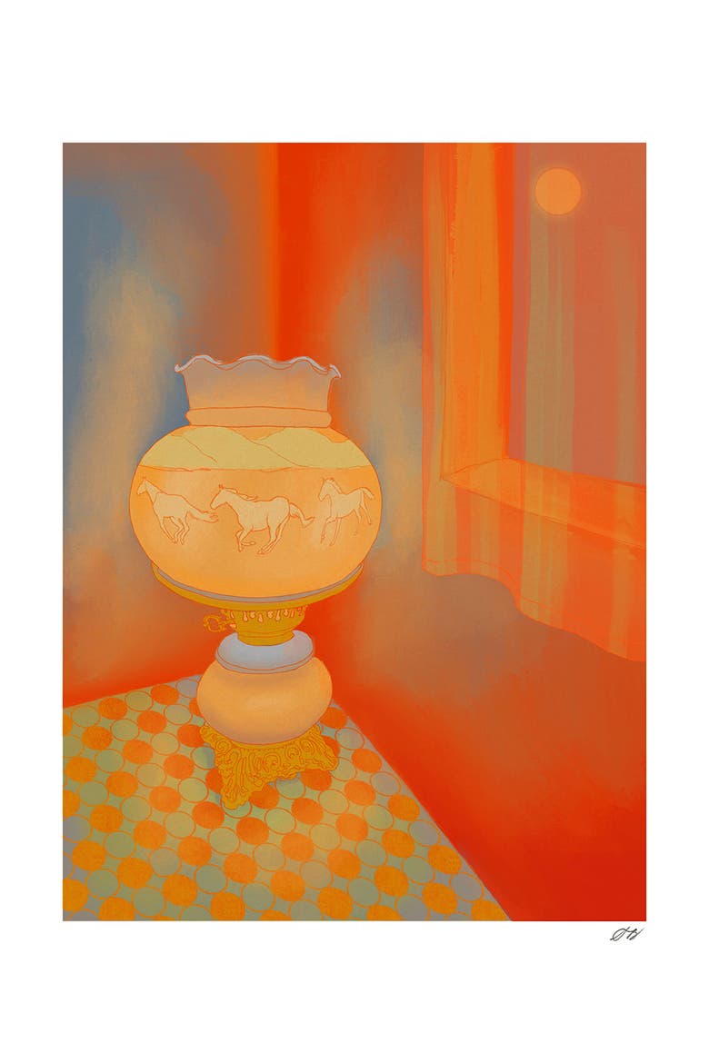 Horse Lamp Print, Main, color, Multi