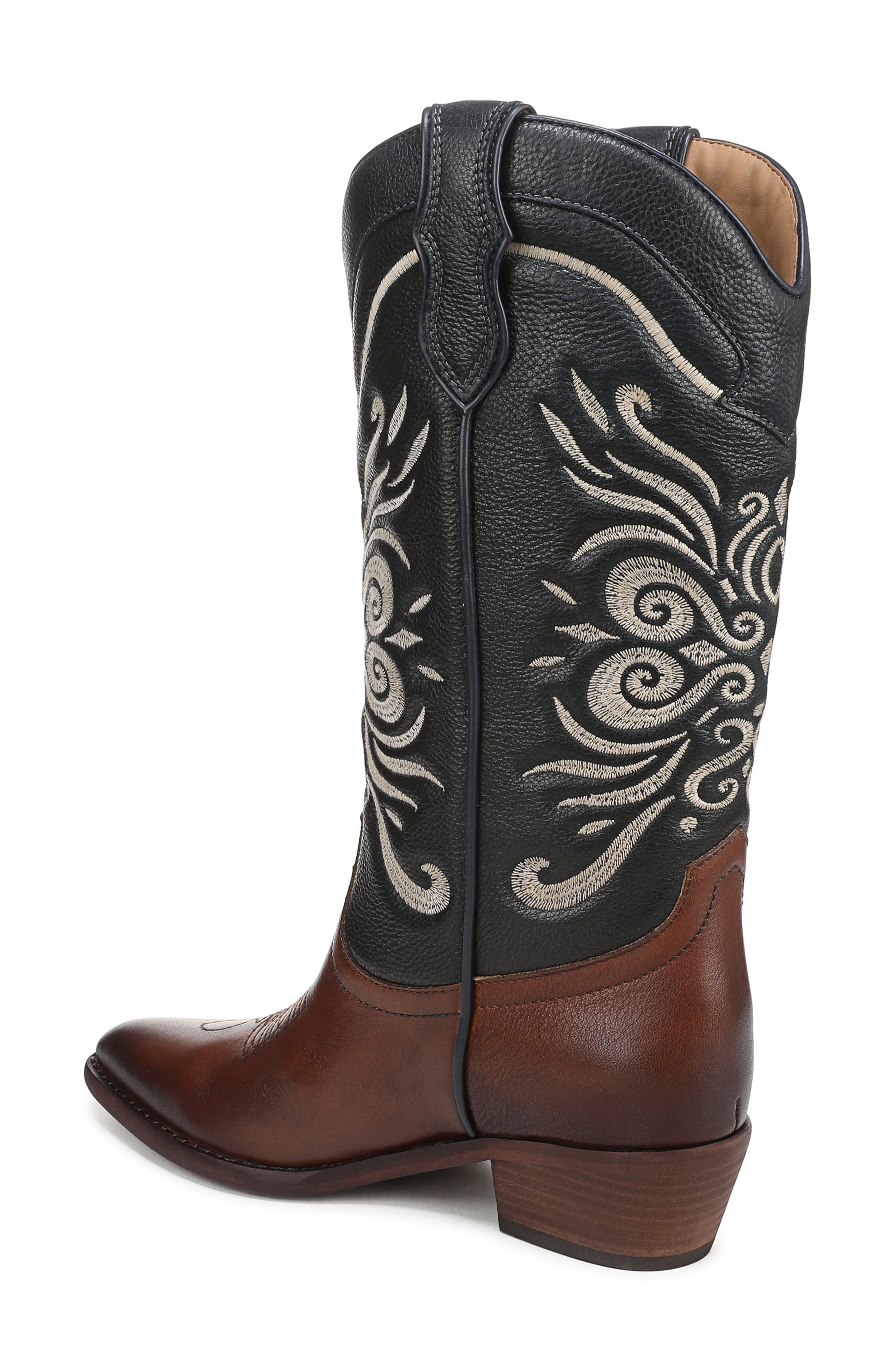 Sam Edelman Robbie Western Boot, Alternate, color, Luxe Brown/ Midnight Blue