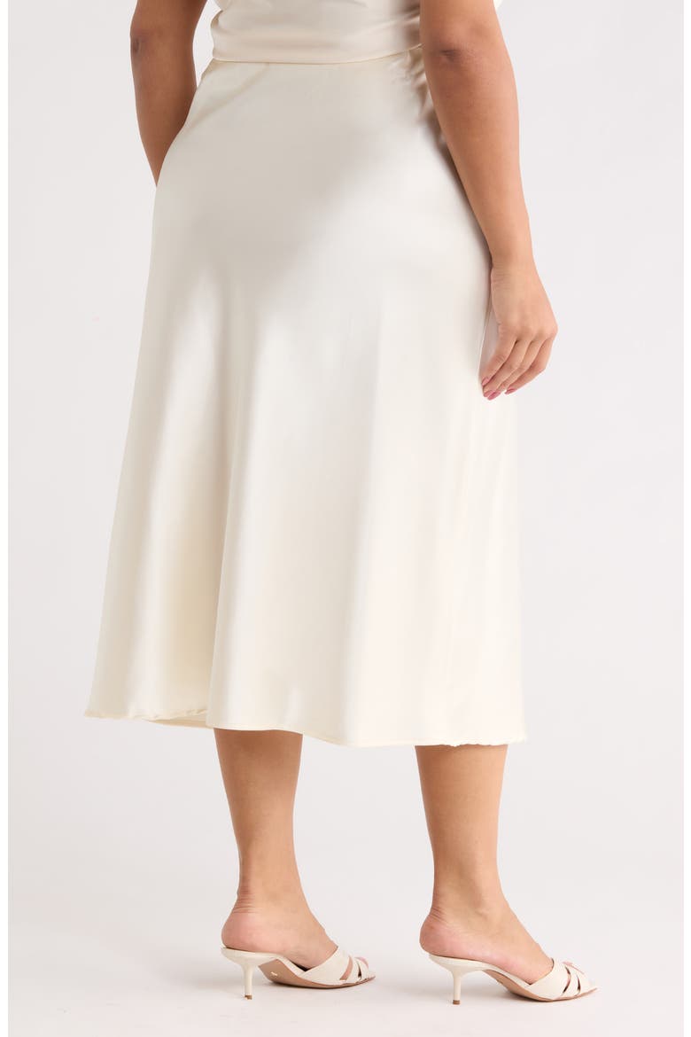 Satin Midi Skirt, Alternate, color, LIGHT BUTTER