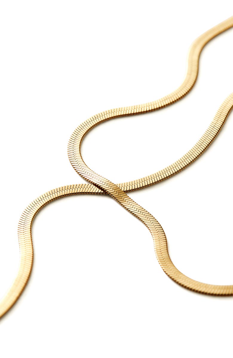 Ana Luisa Herringbone Chain - Ina Mini, Alternate, color, Gold