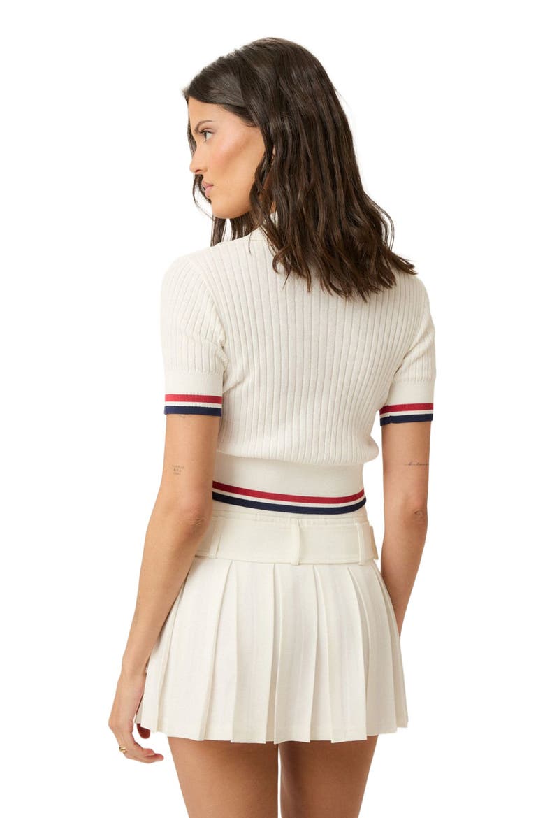 Belted Pleated Skirt, Alternate, color, White