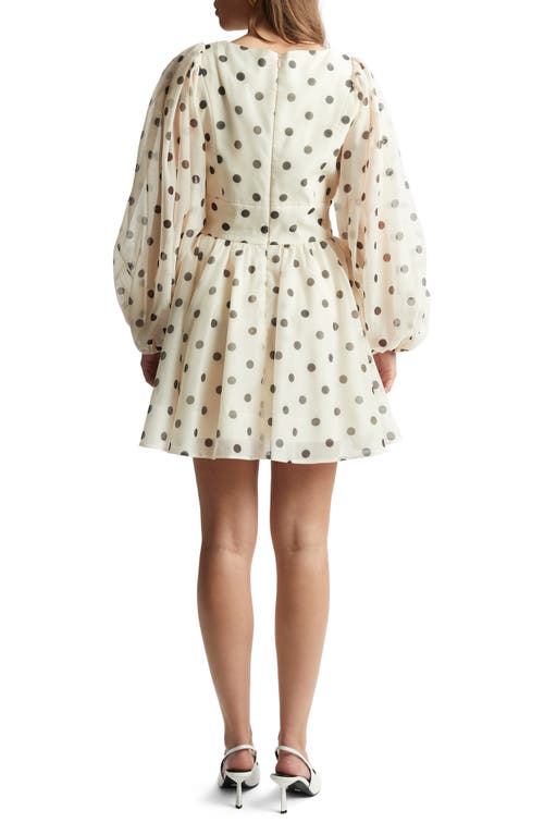 Bardot Eva Polka Dot Long Sleeve Minidress