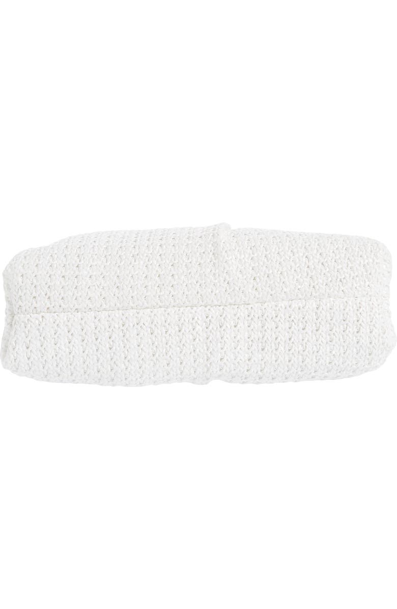 Olga Berg Amalia Pleated Woven Straw Clutch, Alternate, color, White