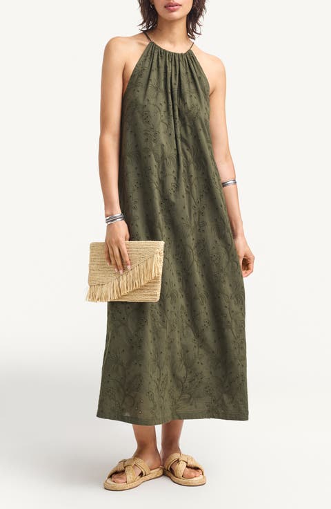 Alora Embroidered Organic Cotton Cover-Up Maxi Dress