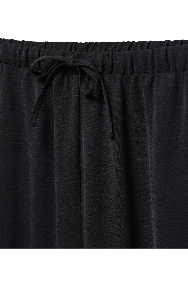 MANGO Textured Wide Leg Drawstring Pants, Alternate, color, 