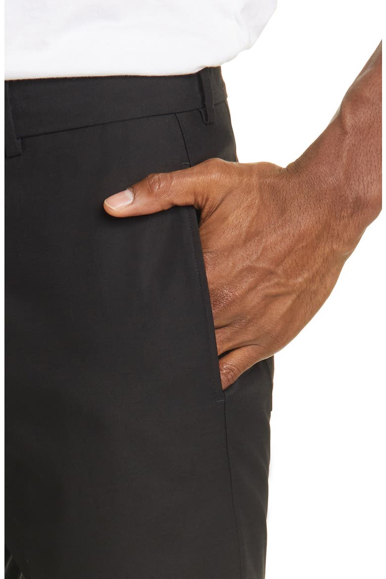 Compact Cotton Twill Crop Trousers, Alternate, color, BLACK