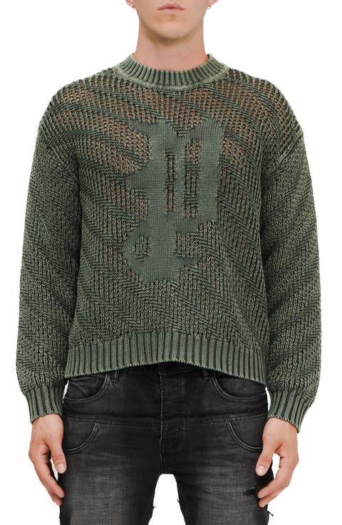 Acid Wash Crew Sweater