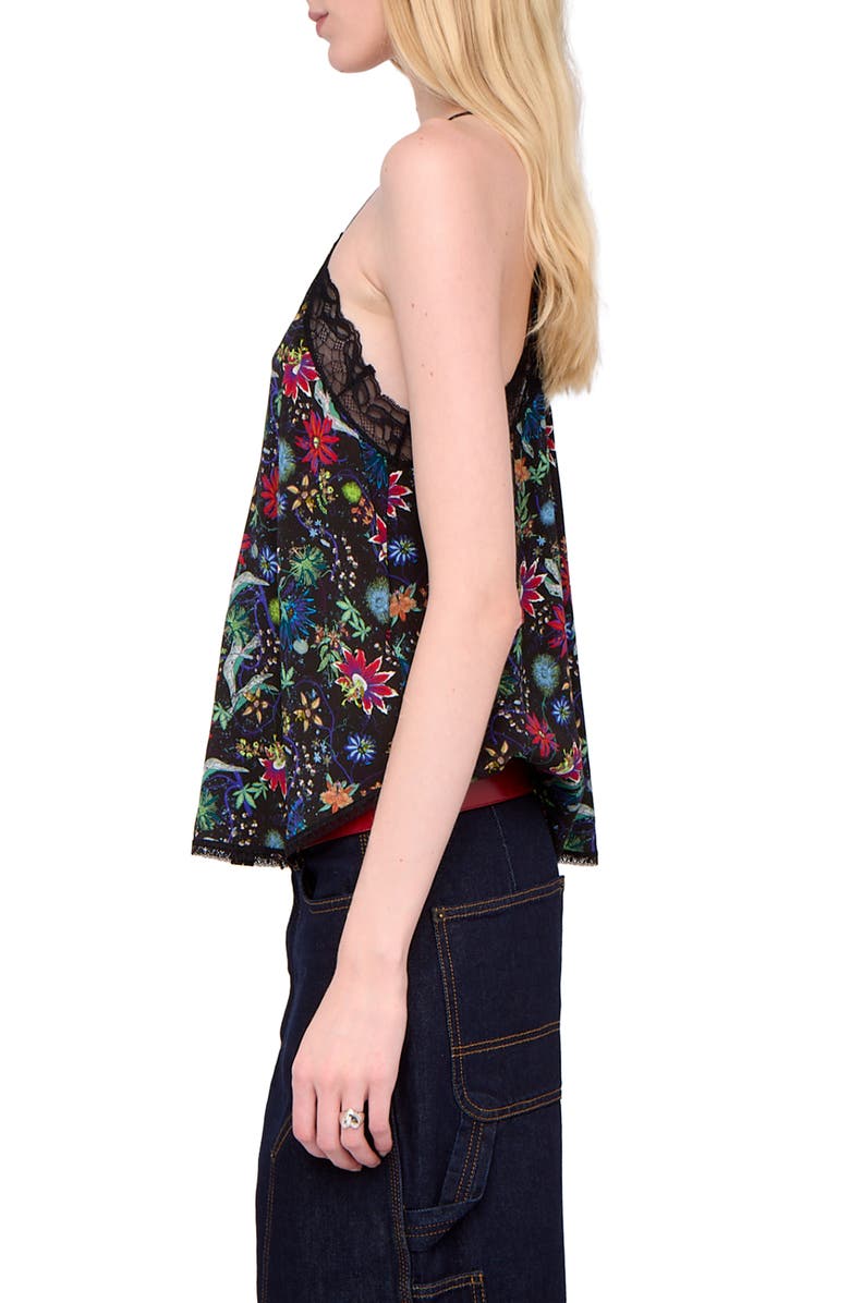 Zadig & Voltaire Christy Virgin Garden Print Camisole, Alternate, color, Encre