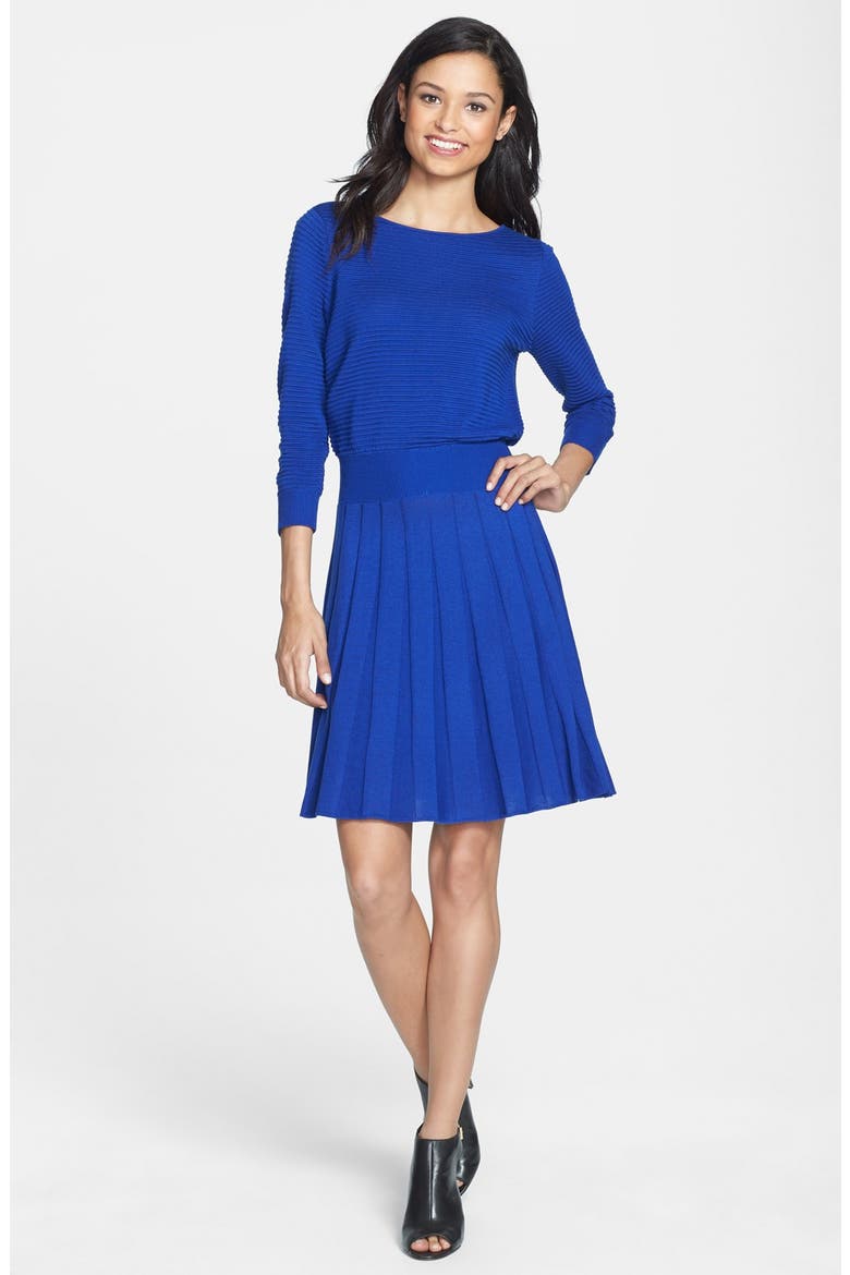 Knit Blouson Dress, Alternate, color, COBALT