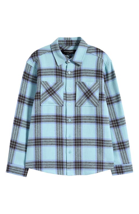 Kids' Plaid Flannel Button-Up Shirt (Big Kid)