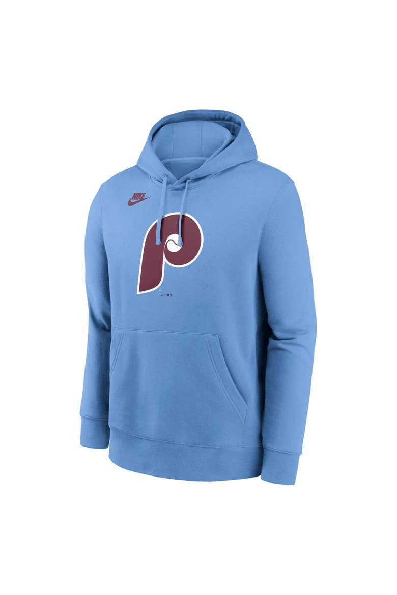 Men's Nike Light Blue Philadelphia Phillies Cooperstown Collection Logo Club Pullover Hoodie, Alternate, color, Light Blue