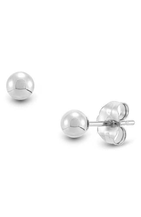 4mm High Polish Ball Stud Earrings