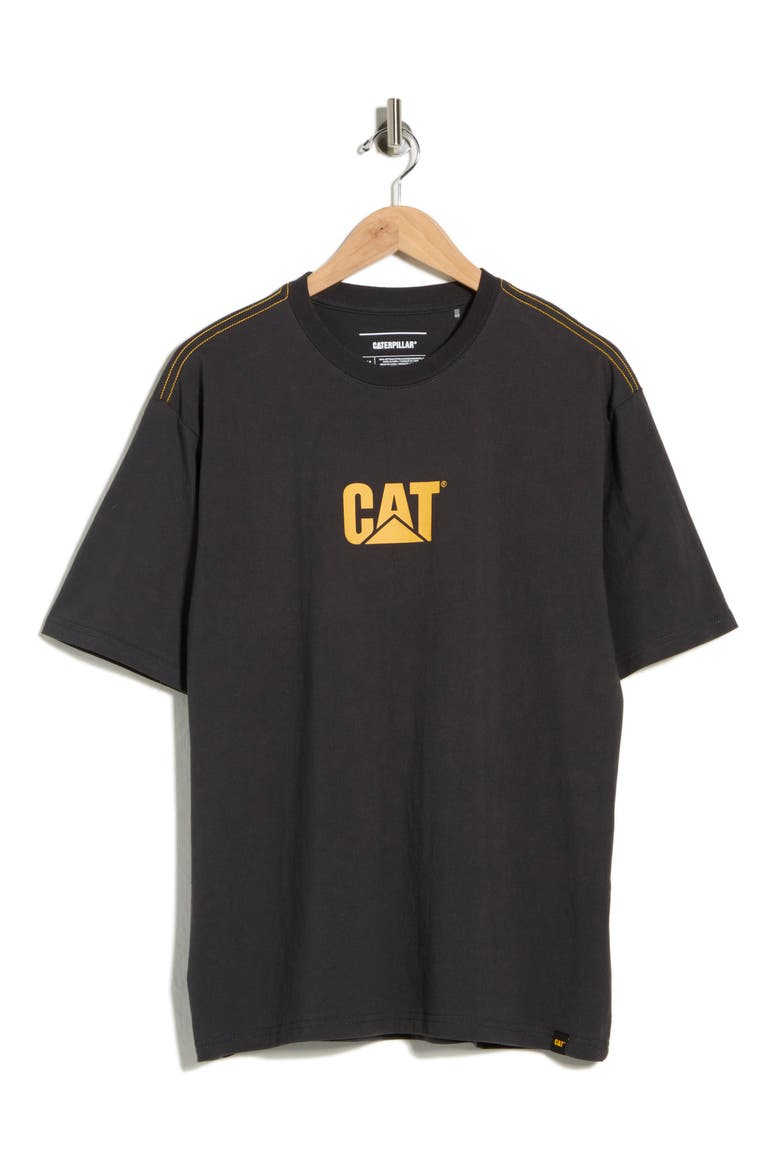 Washed Logo Heavyweight T-Shirt, Alternate, color, WASHED BLACK YELLOW