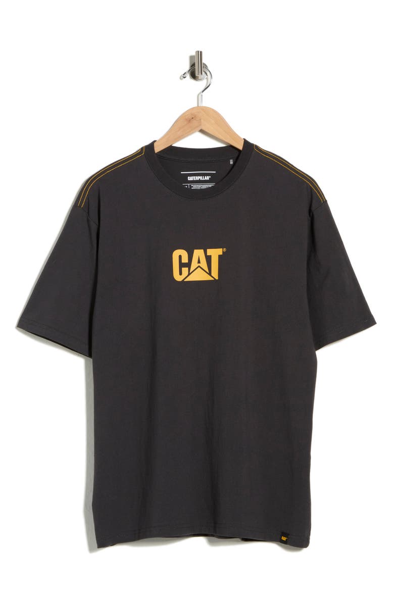 CAT WWR Washed Logo Heavyweight T-Shirt, Alternate, color, Washed Black Yellow