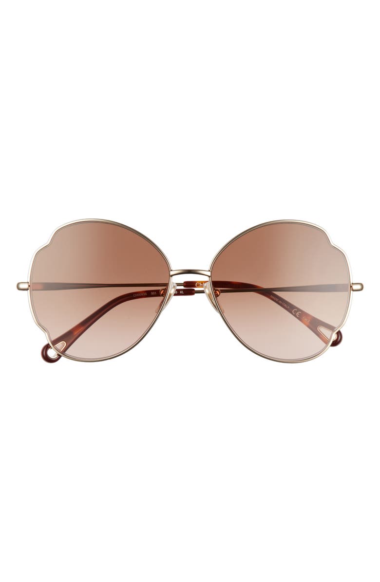 Chloé 60mm Gradient Butterfly Sunglasses, Main, color, 