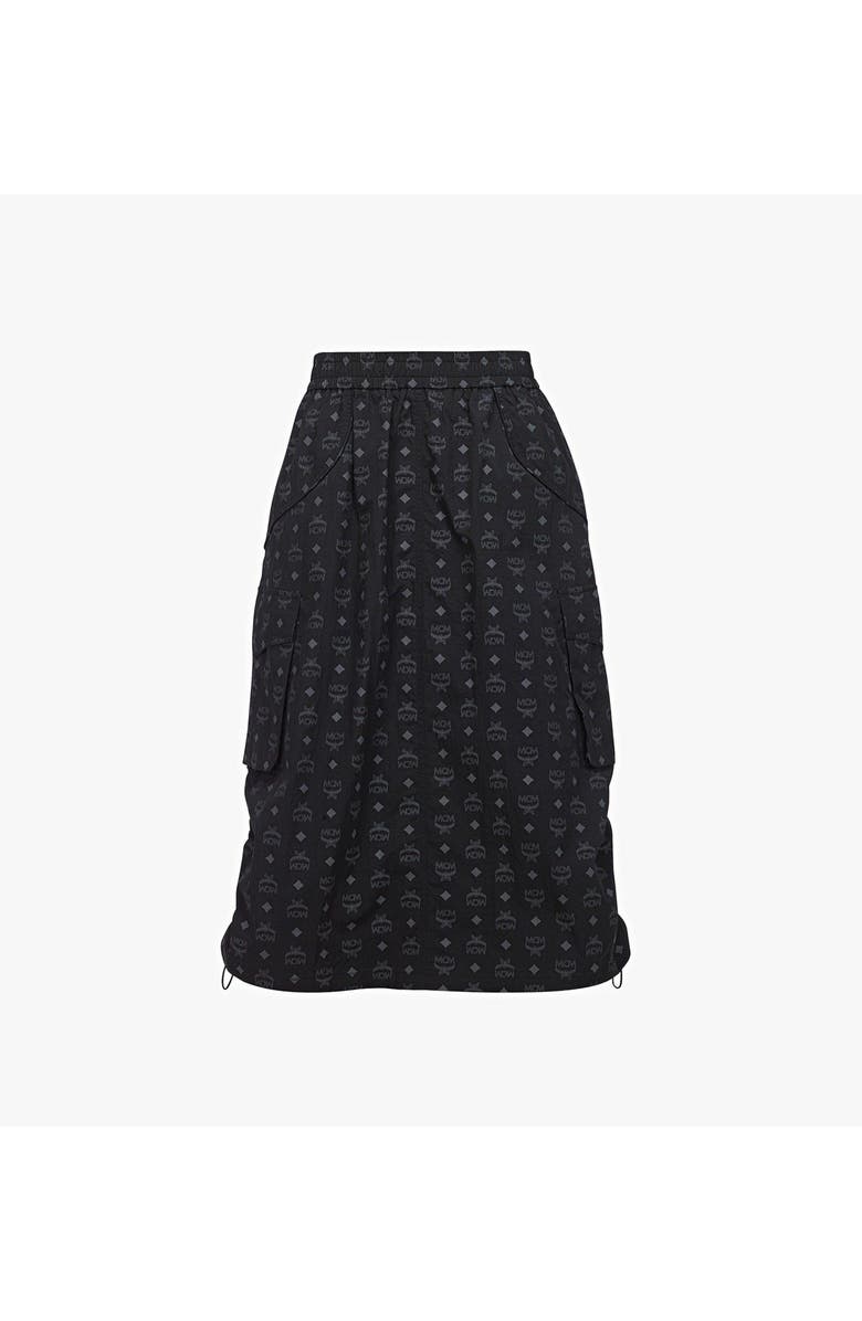 MCM Monogram Midi Skirt in Recycled Nylon, Main, color, Black