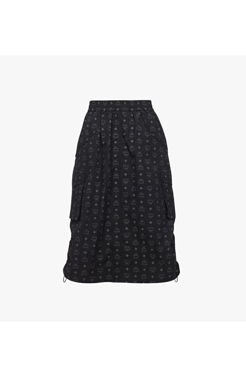 Monogram Midi Skirt in Recycled Nylon