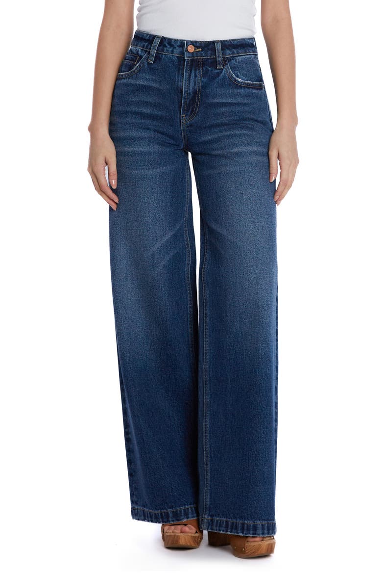 High Waist Wide Leg Jeans, Main, color, DARK VINTAGE