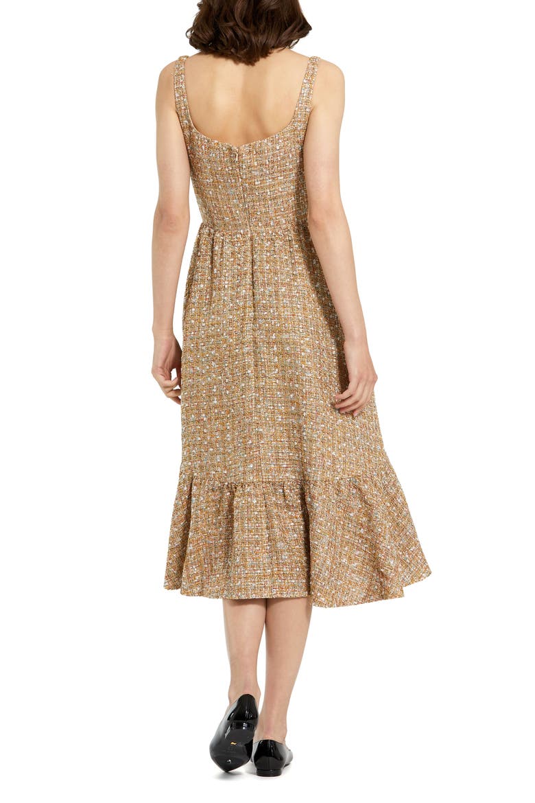 Boucle Sleeveless A-Line Midi Dress, Alternate, color, Latte Multi