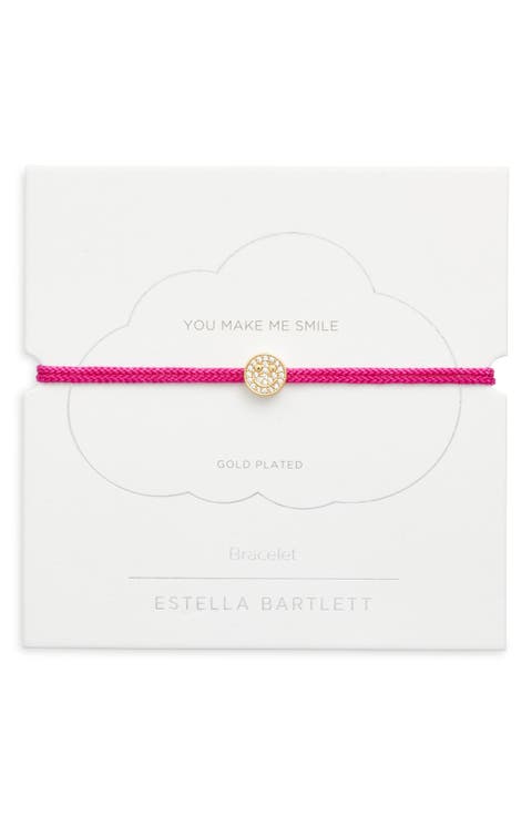 Pavé Smiley Face Slider Bracelet