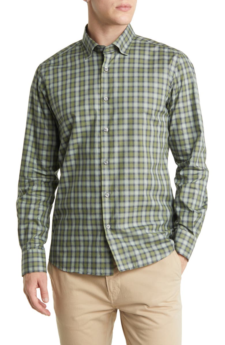 Scott Barber Plaid Button-Up Shirt, Main, color, 