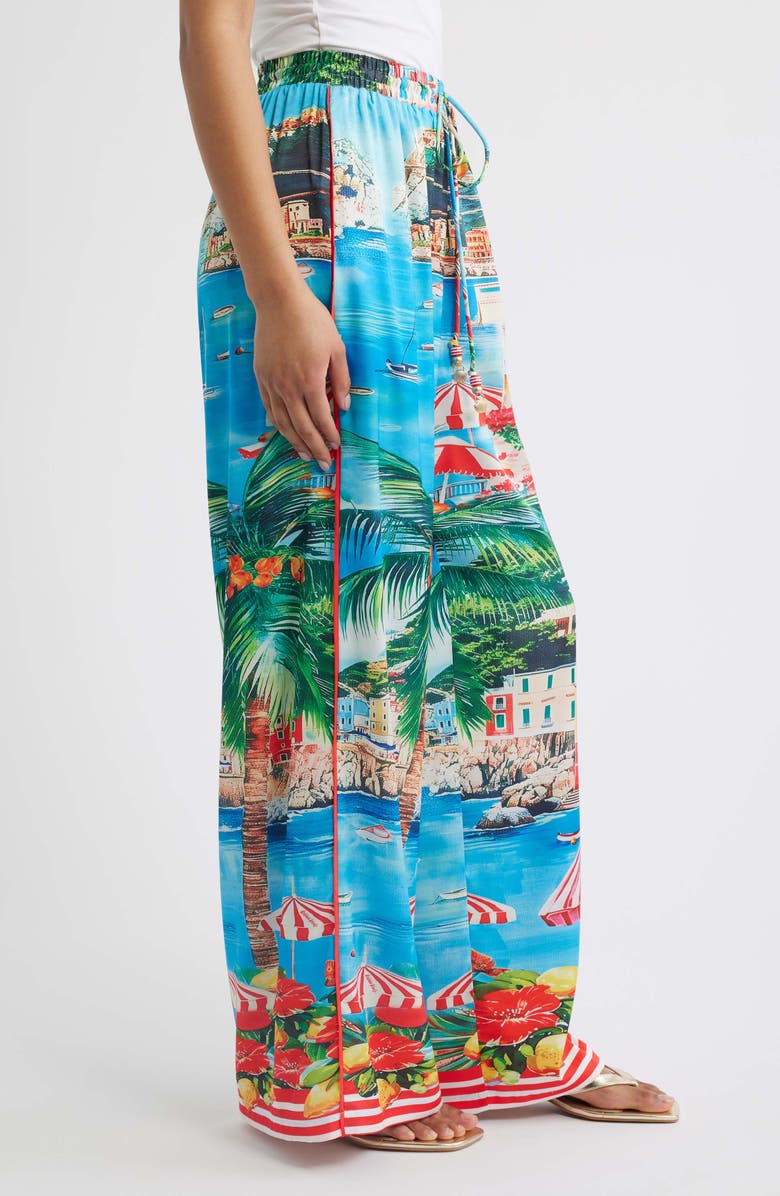 Kulani Kinis Drawstring Wide Leg Resort Pants, Alternate, color, Mermaid Cove