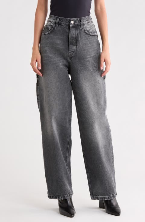 Charm Oversized Wide Leg Carpenter Jeans