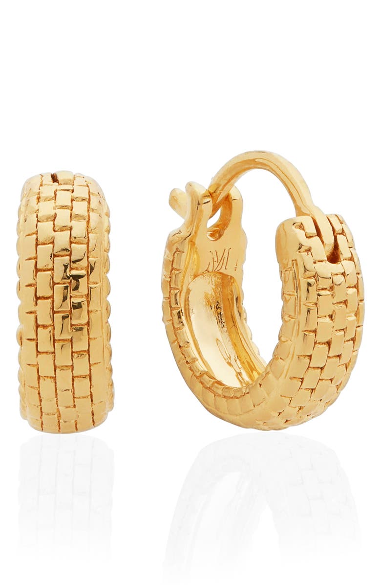 Monica Vinader Heirloom Huggie Earrings, Main, color, Yellow Gold