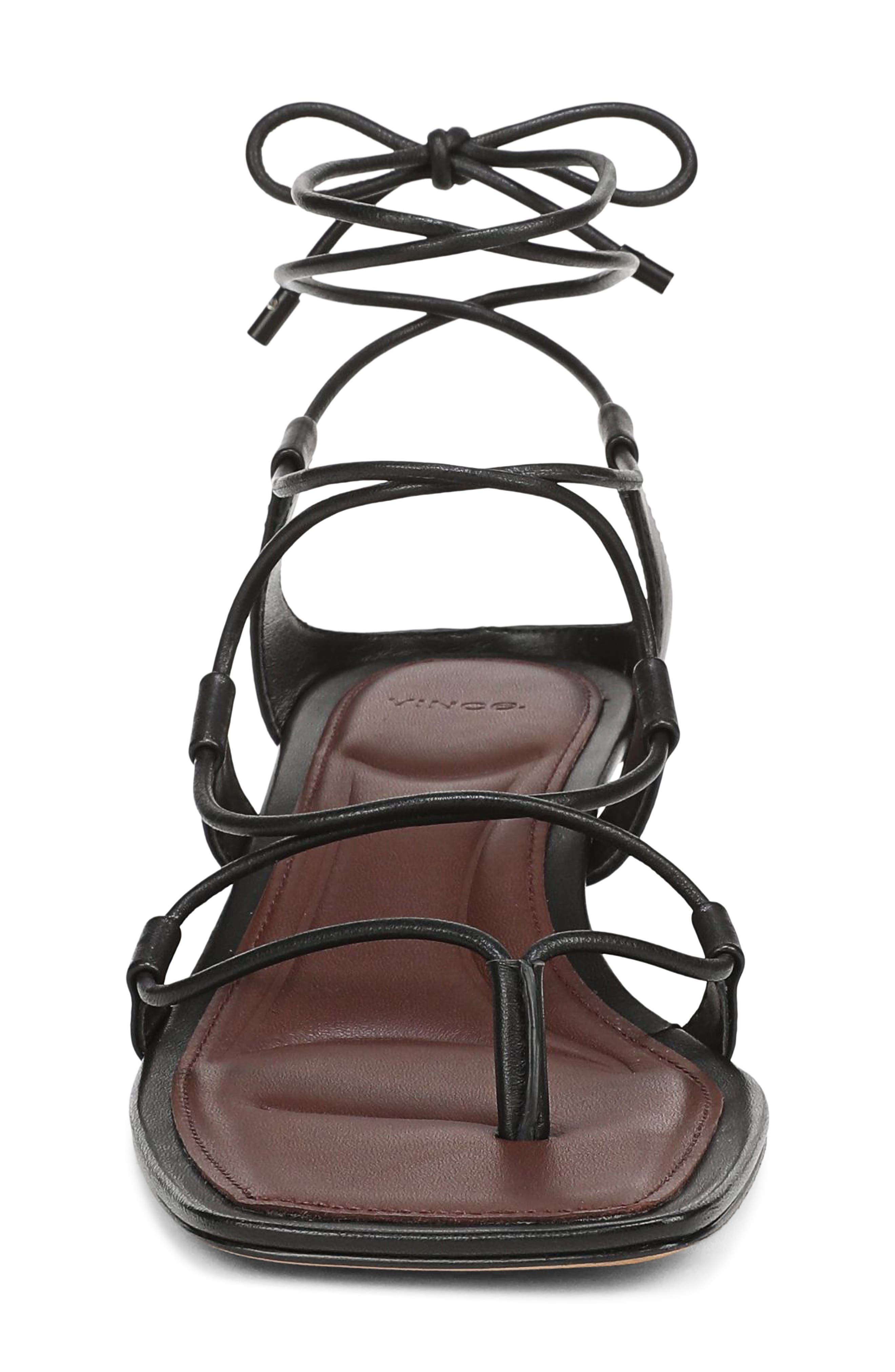 Vince Paulette Ankle Wrap Sandal, Alternate, color, Black