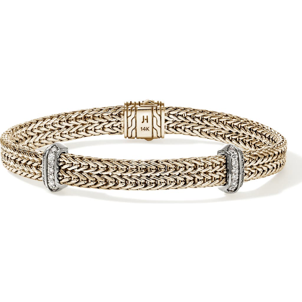 John Hardy Icon Link Diamond Station Bracelet In Gold